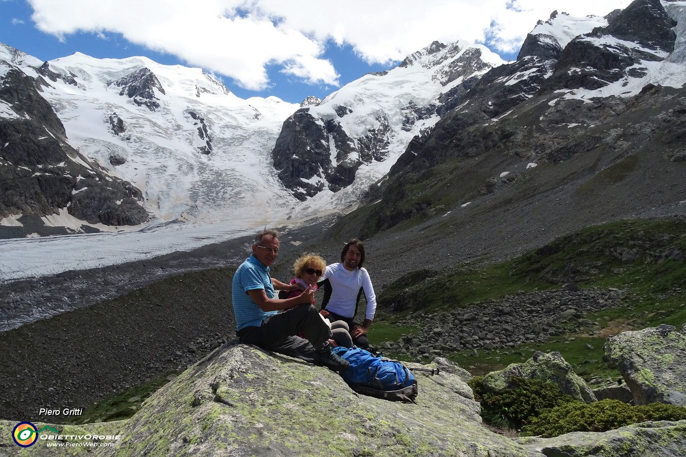 05 Dal Rif. Capanna Boval (2495 m) la conca glaciale del Morteratsch.JPG